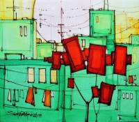 Salman Farooqi, 14 x 16 Inchc, Acrylic on Canvas, Cityscape Painting-AC-SF-112